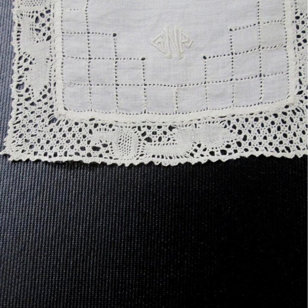 Vintage Monogram Pulled Thread Handkerchief Lot 3… - image 7